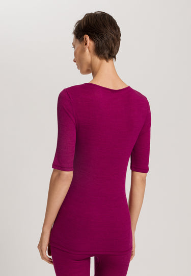 Woolen Lace Lace Trim Wool And Silk Top | Pink Tourmaline 70829-2473